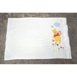 Completed Janlynn Winnie the Pooh Cross Stitched Twin Pillowcase